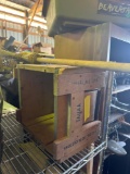 Broom and wooden Crate