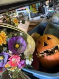 2- Longaberger baskets/flowers/halloween pumpkins