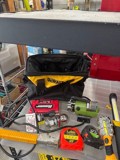 DeWalt Tool Bag With Contents Lights Tape Measures and more