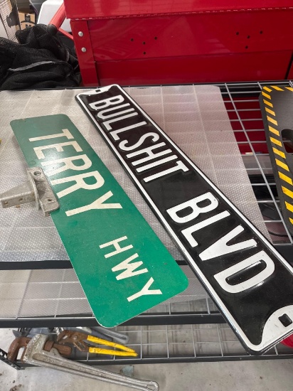 2- Road Signs Terry and Bull S*** BLVD