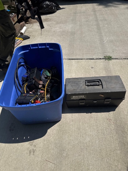 2- totes of tools and miscellaneous