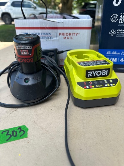 2- battery chargers 1- battery Bosch 10.8 v