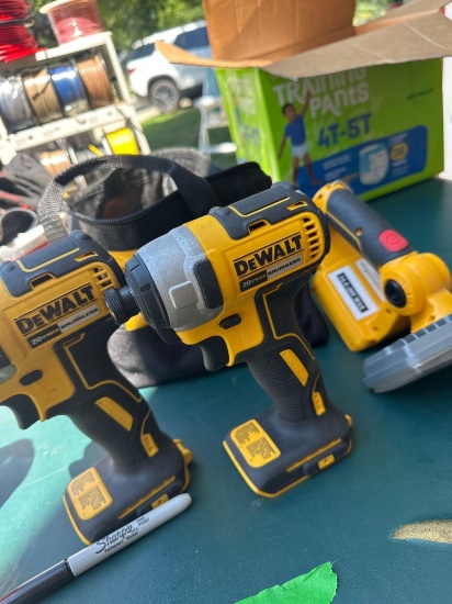 Dewalt 2- 20 volt impact driver/light/work bag no batteries