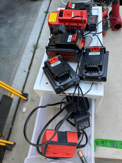 7- 20 volt /18 volt battery chargers
