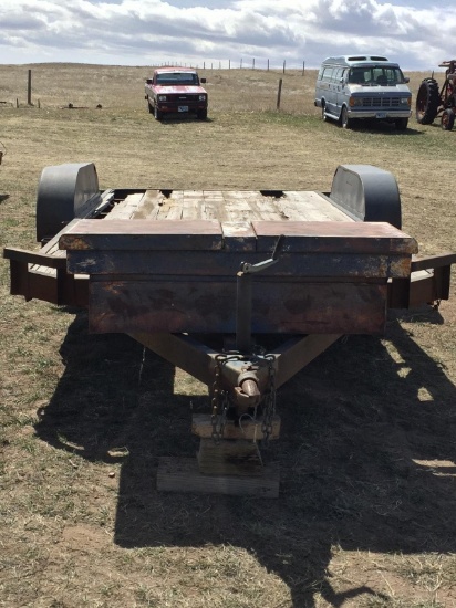 16 ft. Tandem Flatbed Trailer, car-hauler, floor needs work