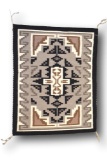 22.5 x 29 Two Grey Hill Navajo Rug by Irene Kirk