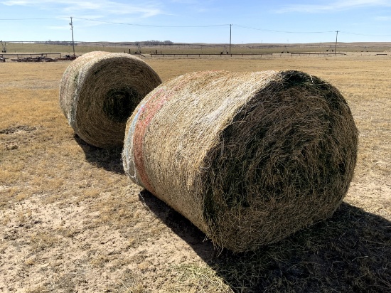 2 Medium Round Bales of 4th Cutting Alfalfa Hay