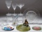 Cut Glass Stemware, Bowl and Plate Assortment