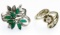 14k White Gold, Emerald and Diamond Rings