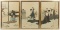 Japanese 'Samurai' Triptych Woodblock Prints