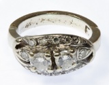 14k White Gold and Diamond Ring