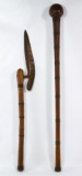 African Zulu Wood Club and Axe