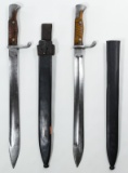 World War I German Butcher Bayonets and Scabbards