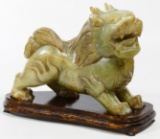 Chinese Carved Jadeite Jade Foo Dog