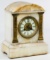 Vincenti Alabaster and Bronze Mantel Clock