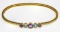 14k Gold, Amethyst, Topaz and Crystal Bangle Bracelet