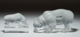 Lalique Crystal 'Bear' and 'Bull' Figurines