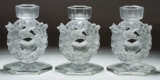 Lalique Crystal 'Mesanges' Candleholders