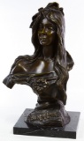 (After) Emmanuel Villanis (French, 1858-1914) 'Bohemienne' Bronze Statue