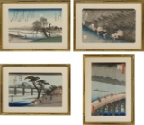 (After) Utagawa Hiroshige (Japanese, 1979-1858) 'Ohashi Bridge' Woodblock Print