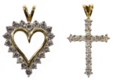 14k and 10k Gold and Diamond Pendants