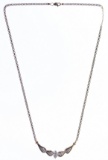 14k Gold and Diamond Necklace Having Attached Pendant