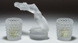 Lalique Crystal Votives and Nude Figurine