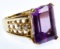 Stuller 14k Gold, Amethyst and Diamond Ring