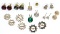 14k Gold and Gemstone Pierced Earring and Jacket Assortment