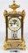 Brass and Glass Crystal Regulator Mantel Clock