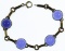 14k Gold and Blue Glass Bracelet