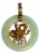 22k Gold, Pink Topaz, Pearl and Jadeite Jade Pendant