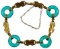 18k Gold and Green Glass Bracelet