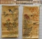 Asian Watercolor on Paper Horizontal Bird Scroll