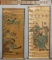 Asian Watercolor on Paper Horizontal Deity Scroll