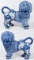 Blue and White Ceramic Standing Poodle Figures