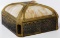 Slag Glass and Gilt Metal Lamp Shade
