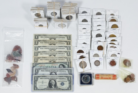 US and Canadian Coin and Currency Assortment