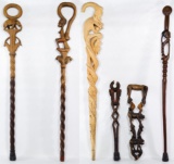 Carved Wood Tribal Style Cane Assortment