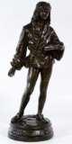 Friedrich Beer (19th Century) 'Youth with Book' Bronze