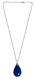 14k Gold and Lapis Lazuli Pendant and Necklace