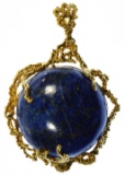 14k Gold and Lapis Lazuli Pin / Pendant