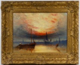 Captain J W Anderson (British, fl.1857-1865) 'Shipping Off the East Coast of England' Oil on Board
