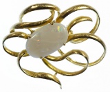 14k Gold and Opal Pin