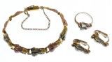 14k and 10k Black Hills Gold Jewelry Set
