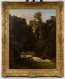 F. Bate (United Kingdom, fl.1883-1885) 'The Gorge, Italy' Oil on Canvas