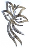 14k White Gold and Diamond Pendant / Brooch