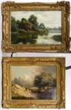 Evelyn Leslie Redgrave (fl. 1880-1888) 'River with Fisherman' Oil On Canvas