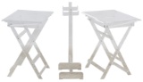 MCM Style Lucite Snack Tables and Stand