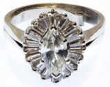 14k White Gold and Diamond Ring